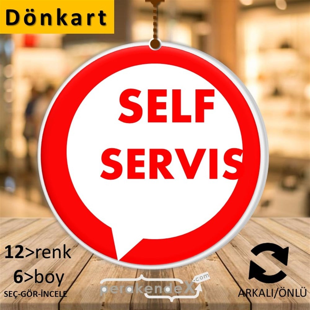 Self Servis Hizmet DÖNKART -oval,çift yön baskıdön-kart