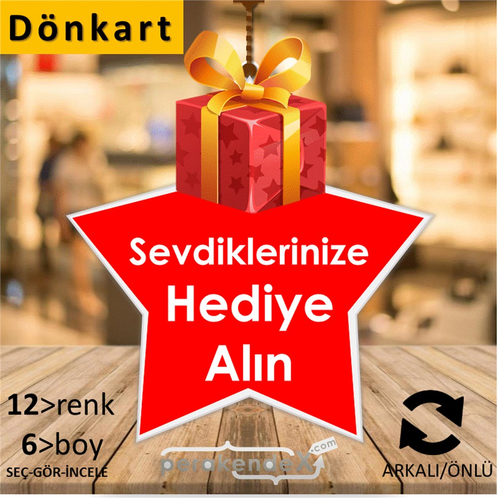 Sevdiklerinize Hediye Alın DÖNKART -yıldız,çift yön baskı
