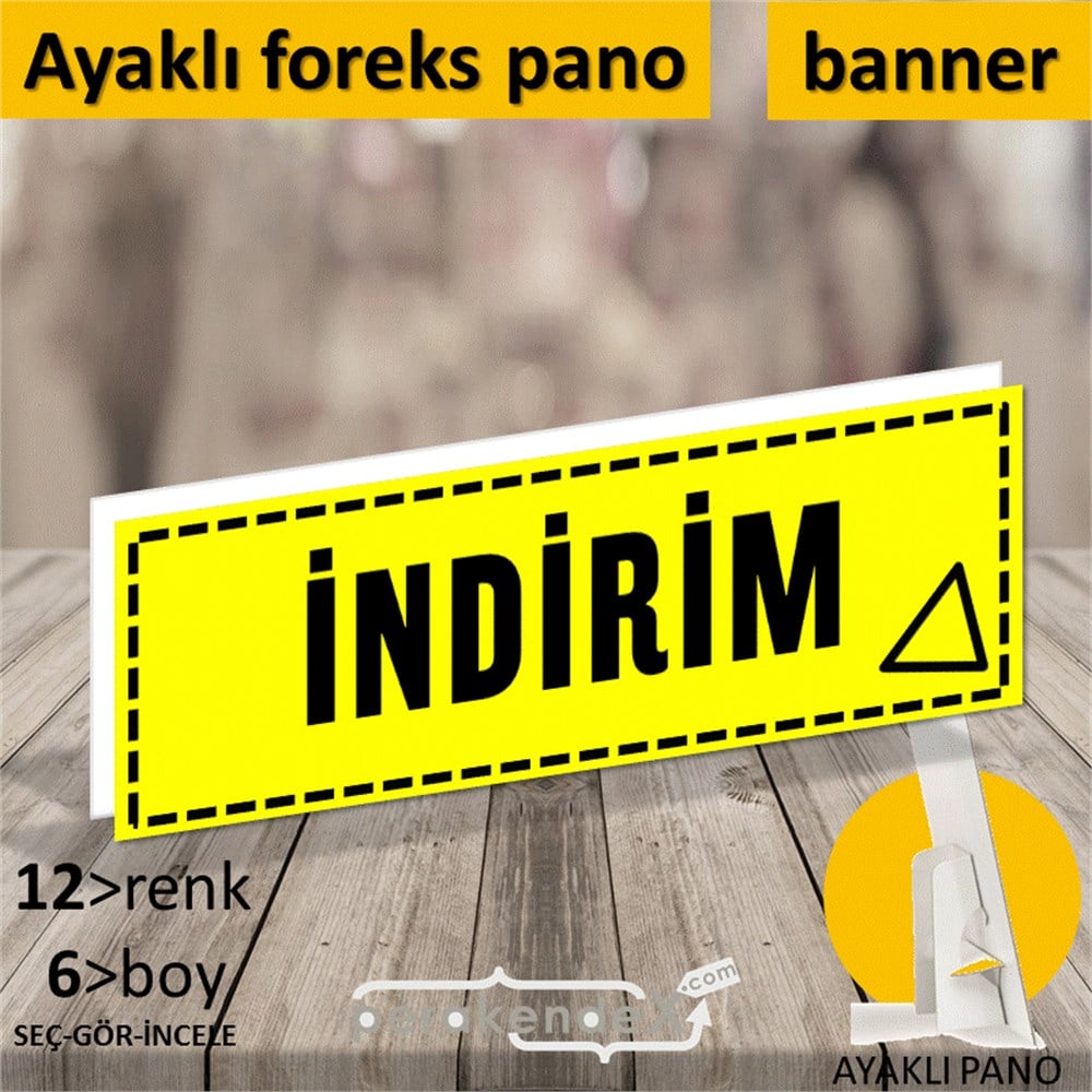 standart indirim AYAKLI REKLAM BANNER -dikdörtgen,tek yön baskı
