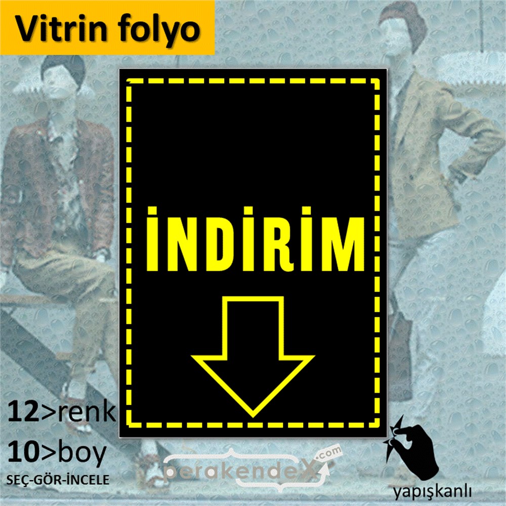 standart indirim CAMA YAPIŞAN FOLYO -dikdörtgen,tek yön baskı