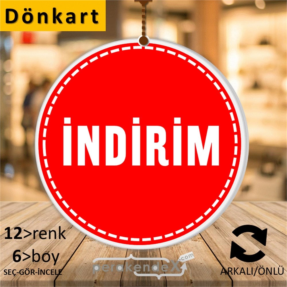 standart indirim DÖNKARTI -oval,çift yön baskı