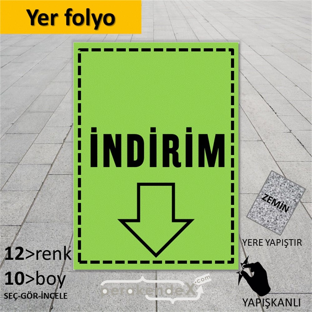 standart indirim YER ZEMİNE YAPIŞIR -dikdörtgen,tek yön baskı