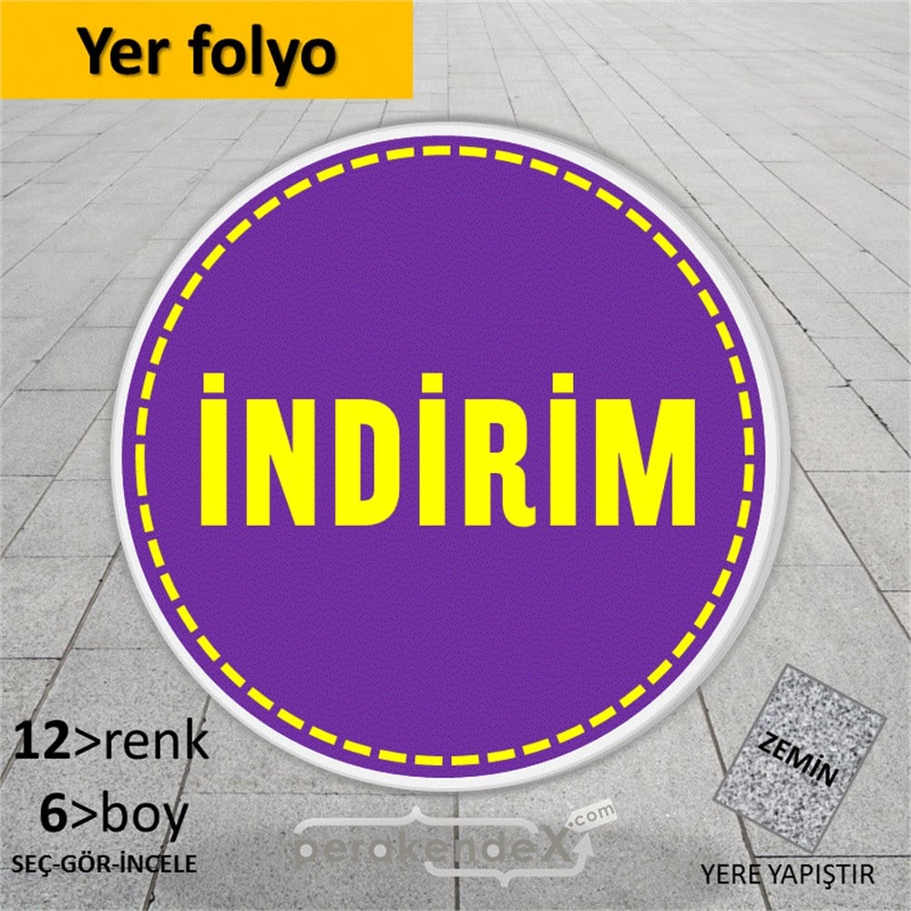 standart indirim YER ZEMİNE YAPIŞIR -oval,tek yön baskı