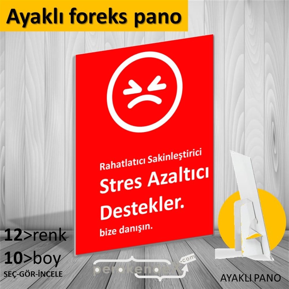 Stres Azaltıcı Destekler  KARTON AYAKLI POSTER,  PANO -dikdörtgen,tek yön baskıkarton ayaklı poster,  pano