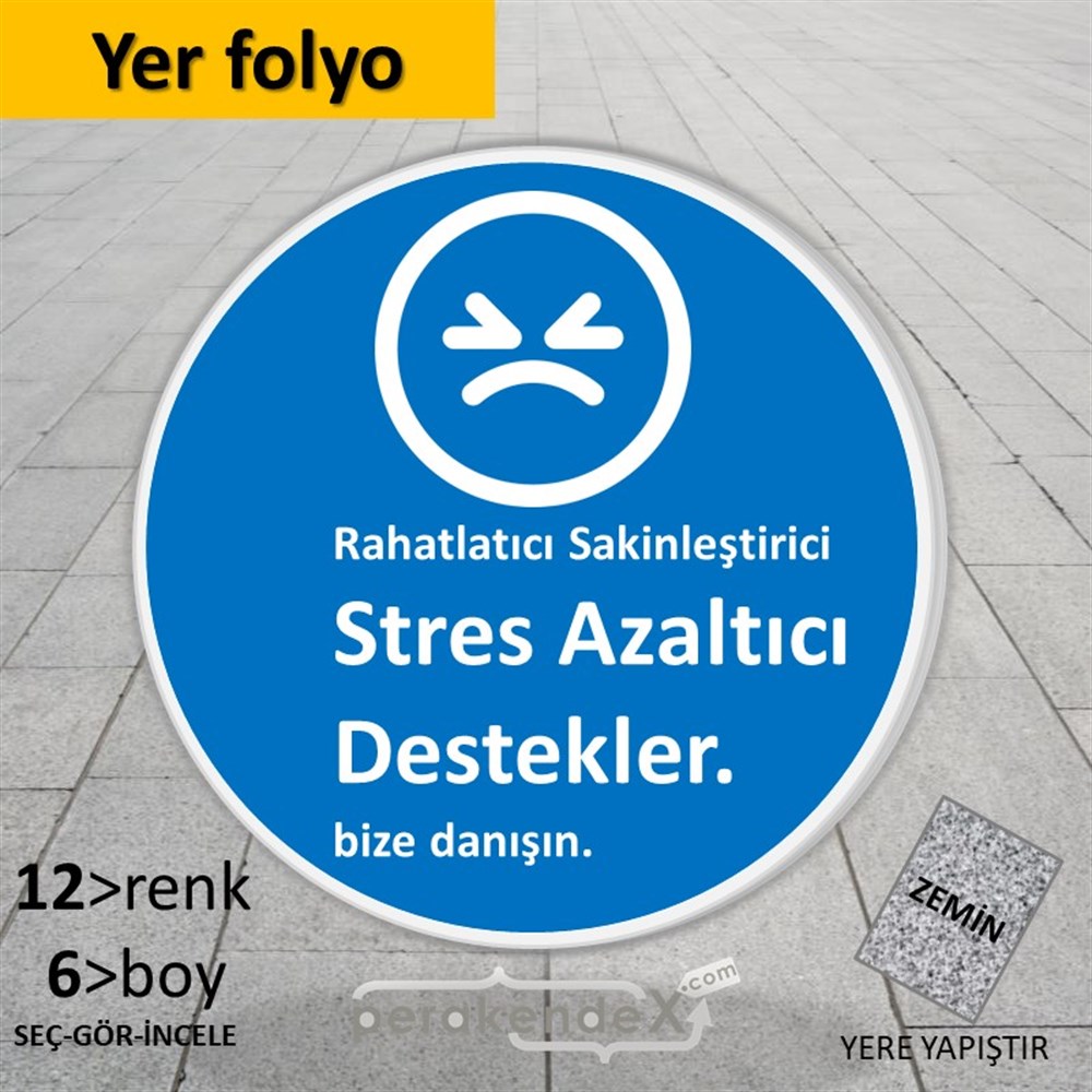 Stres Azaltıcı Destekler  YER - ZEMİN FOLYO,  VİNİL -oval,tek yön baskıyer - zemin folyo,  vinil