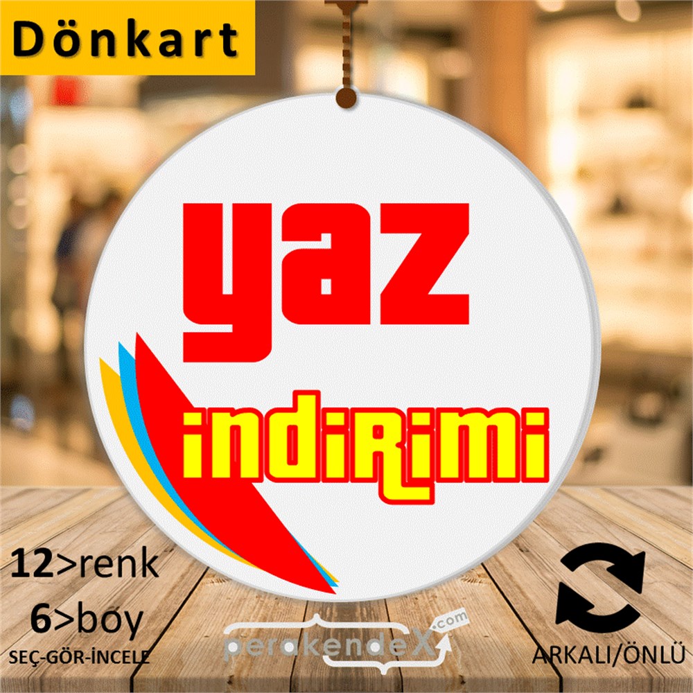 yaz indirimi DÖNKARTI -oval,çift yön baskı