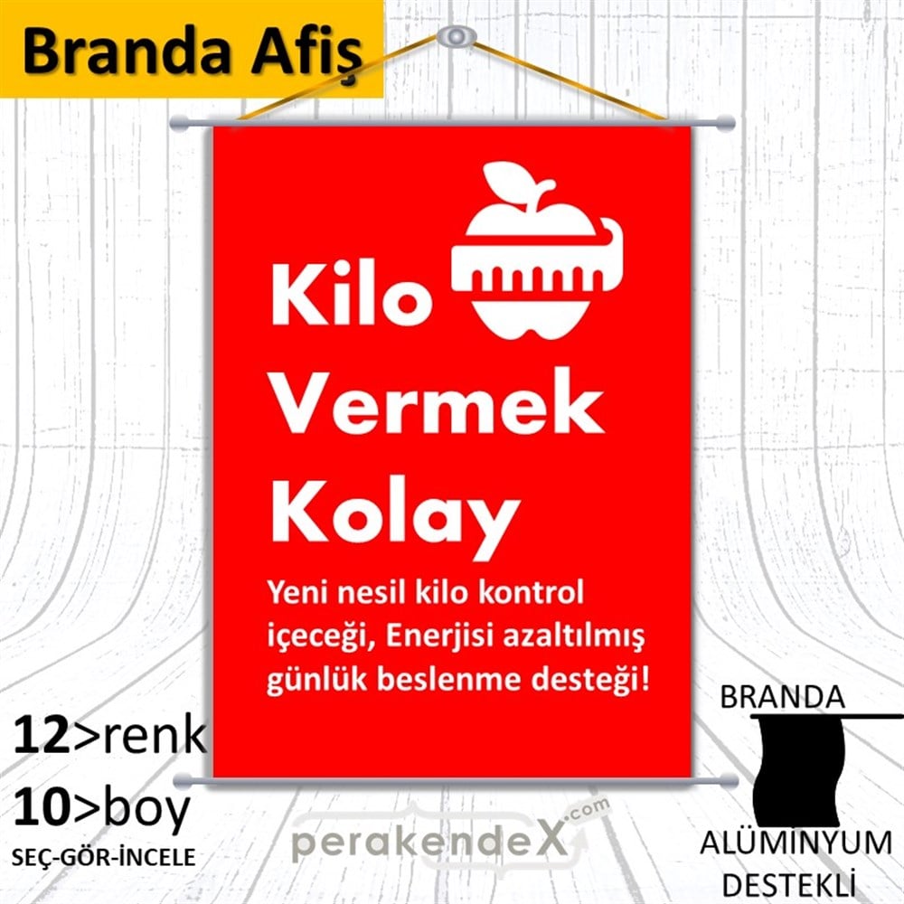 Yeni Nesil Kilo Kontrol Yazısı BRANDA POSTER,  AFİŞ -dikdörtgen,tek yön baskıbranda poster,  afiş