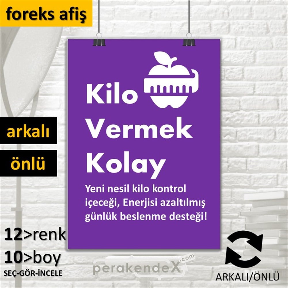 Yeni Nesil Kilo Kontrol Yazısı SERT PLASTİK POSTER,  AFİŞ -dikdörtgen,çift yön baskısert plastik poster,  afiş