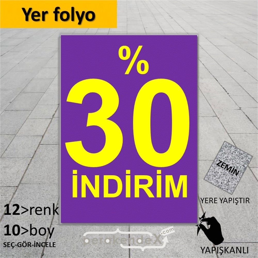 yüzde 30 indirim YER ZEMİNE YAPIŞIR -dikdörtgen,tek yön baskı