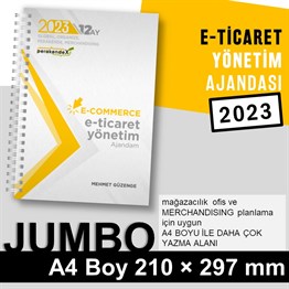 E-TİCARET YÖNETİM AJANDASI 2023 --Turuncu -JUMBO BOY - 12 AYLIKmağaza yönetim ajandası
