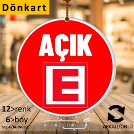 Eczane Açık Yazısı DÖNKART -oval,çift yön baskıdön-kart