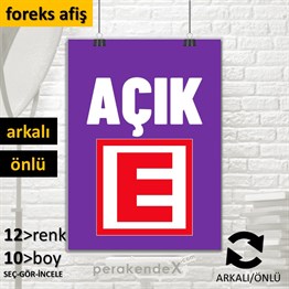 Eczane Açık Yazısı SERT PLASTİK POSTER,  AFİŞ -dikdörtgen,çift yön baskısert plastik poster,  afiş