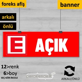 Eczane Açık Yazısı SERT PLASTİK POSTER,  AFİŞ (BANNER) -dikdörtgen,çift yön baskısert plastik poster,  afiş
