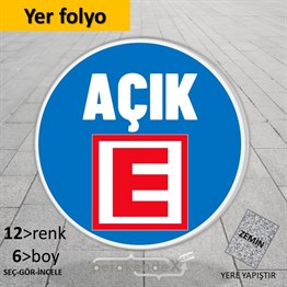 Eczane Açık Yazısı YER - ZEMİN FOLYO,  VİNİL -oval,tek yön baskıyer - zemin folyo,  vinil