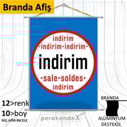 indirim sale soldes BRANDA AFİŞİ -dikdörtgen,tek yön baskı