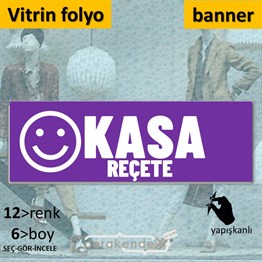 Kasa Reçete Yazısı VİTRİN, CAM FOLYO,  VİNİL (BANNER) -dikdörtgen,tek yön baskıvitrin - cam folyo,  vinil