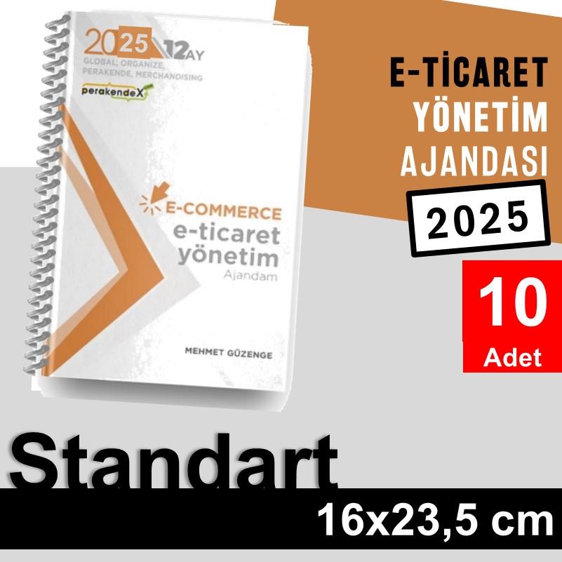 10 adet E-TİCARET YÖNETİM AJANDASI 2025 --xx -Standart Boy - 12 AYLIK//MAĞAZA YÖNETİM AJANDASI