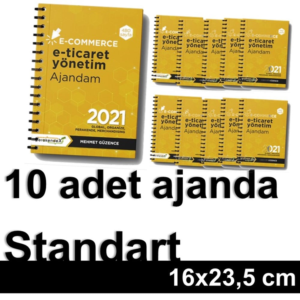 10 adet E-TİCARET YÖNETİM AJANDASI 2021 --Turuncu Renk - Standart Boy - 12 AYLIKmağaza yönetim ajandası