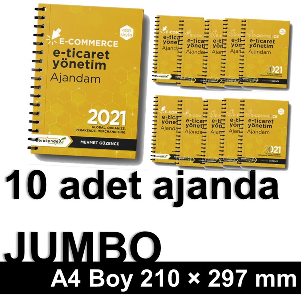 10 adet E-TİCARET YÖNETİM AJANDASI 2021 --Turuncu Renk - JUMBO BOY - 12 AYLIKmağaza yönetim ajandası