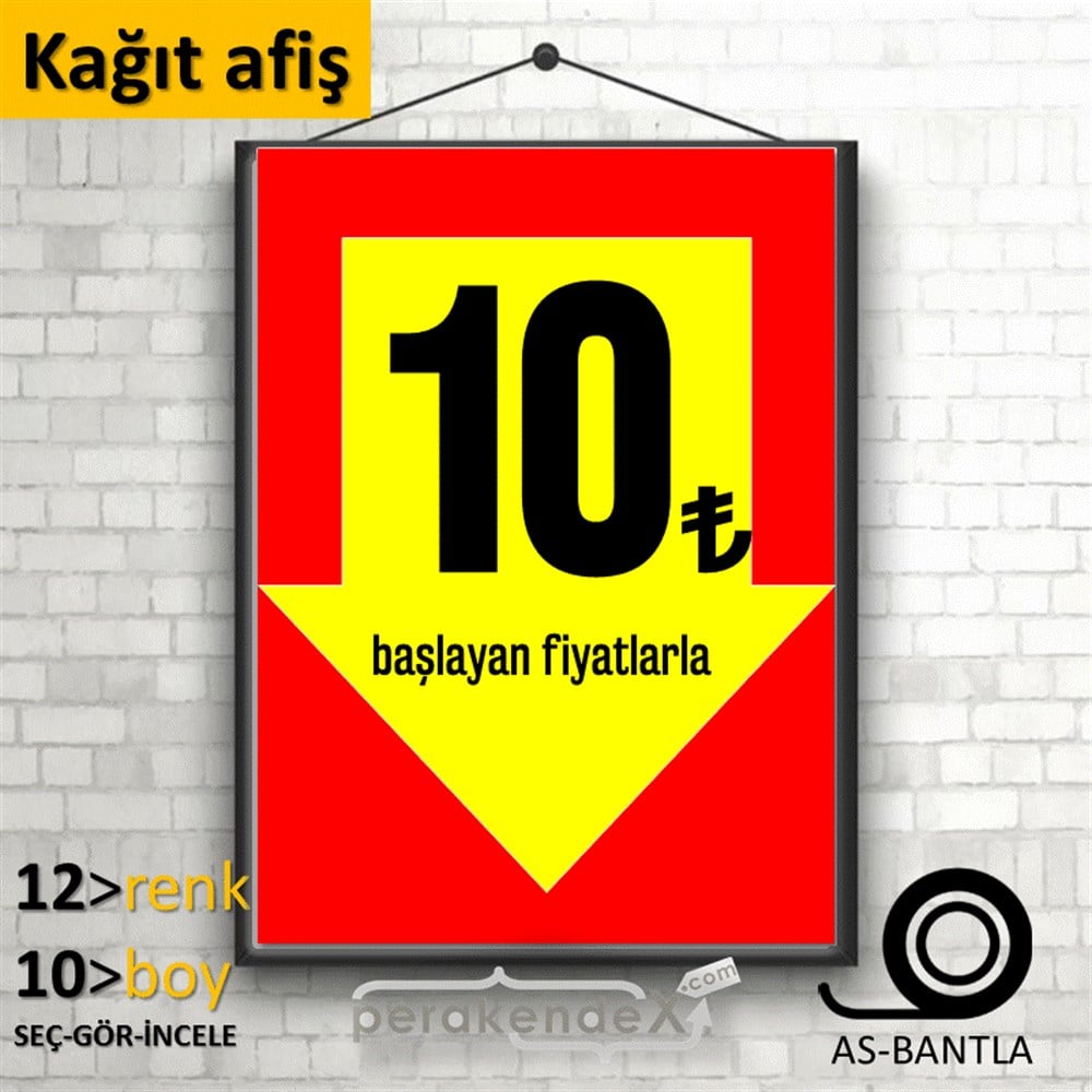 10 Tl Den Başlayan Fiyatlarla Fiyatlık KAĞIT POSTER,  AFİŞ -dikdörtgen,tek yön baskı