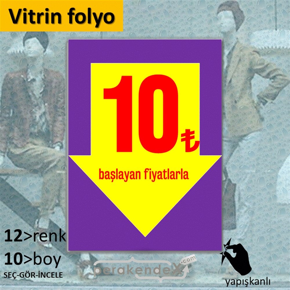 10 Tl Den Başlayan Fiyatlarla Fiyatlık VİTRİN - CAM FOLYO,  VİNİL -dikdörtgen,tek yön baskı