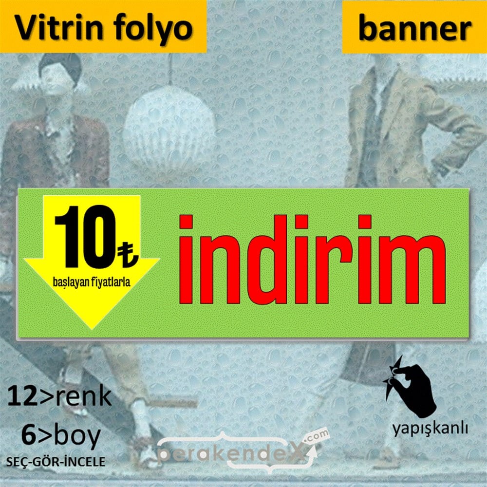 10 Tl Den Başlayan Fiyatlarla Fiyatlık VİTRİN, CAM FOLYO,  VİNİL (BANNER) -dikdörtgen,tek yön baskı