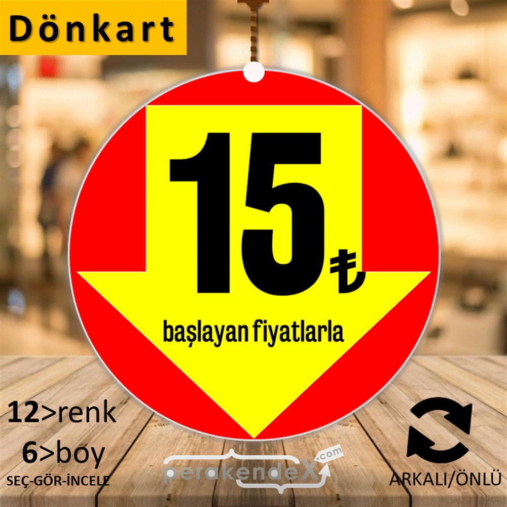 15 Tl Den Başlayan Fiyatlarla Fiyatlık DÖNKART -oval,çift yön baskı