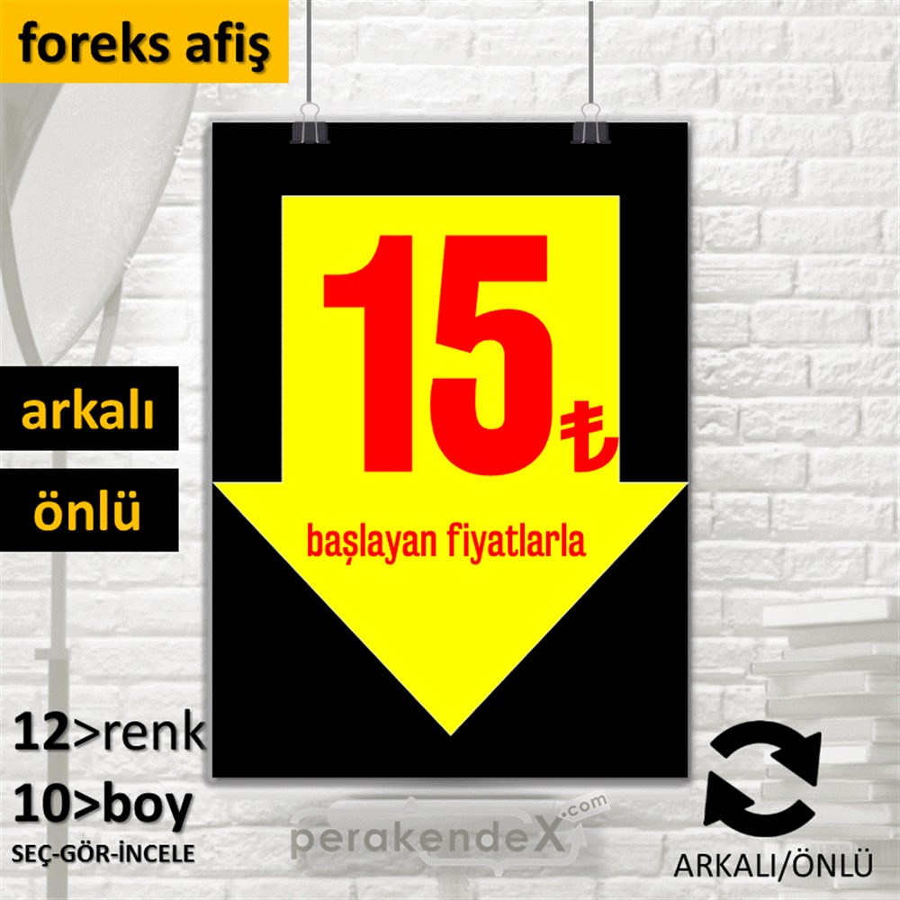 15 Tl Den Başlayan Fiyatlarla Fiyatlık SERT PLASTİK POSTER,  AFİŞ -dikdörtgen,çift yön baskı