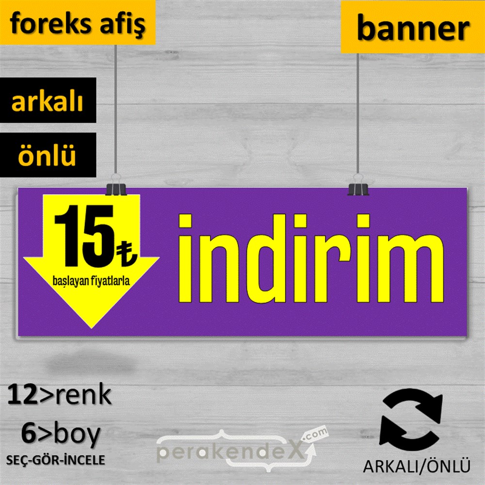 15 Tl Den Başlayan Fiyatlarla Fiyatlık SERT PLASTİK POSTER,  AFİŞ (BANNER) -dikdörtgen,çift yön baskı