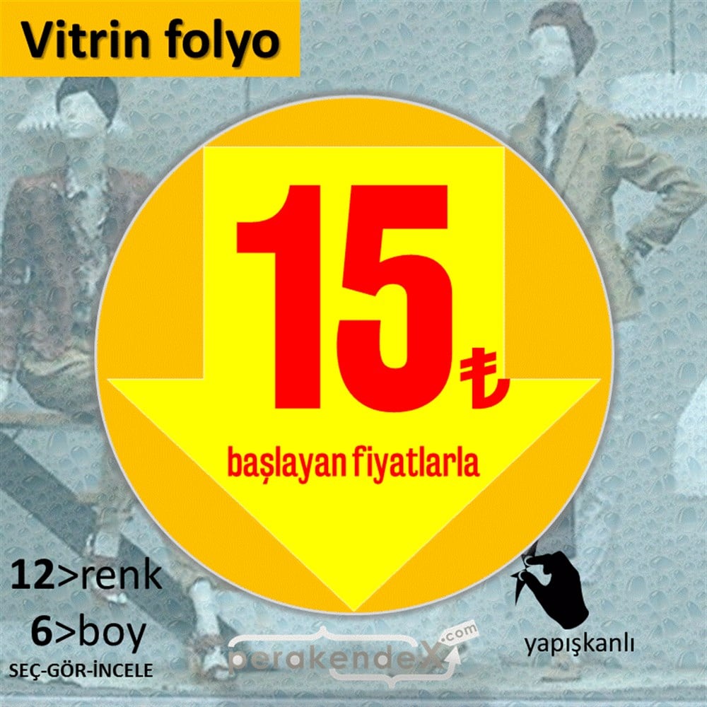 15 Tl Den Başlayan Fiyatlarla Fiyatlık VİTRİN - CAM FOLYO,  VİNİL -oval,tek yön baskı
