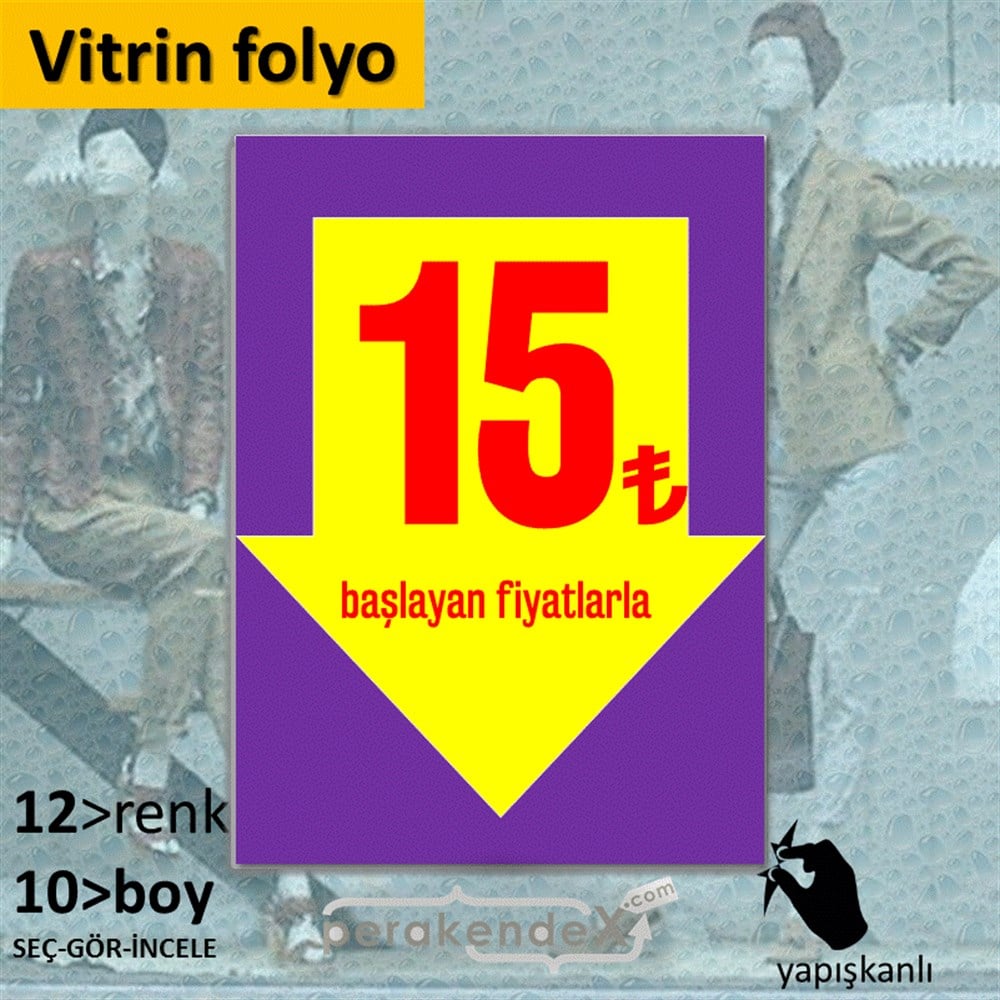 15 Tl Den Başlayan Fiyatlarla Fiyatlık VİTRİN - CAM FOLYO,  VİNİL -dikdörtgen,tek yön baskı