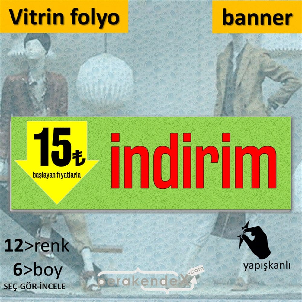 15 Tl Den Başlayan Fiyatlarla Fiyatlık VİTRİN, CAM FOLYO,  VİNİL (BANNER) -dikdörtgen,tek yön baskı