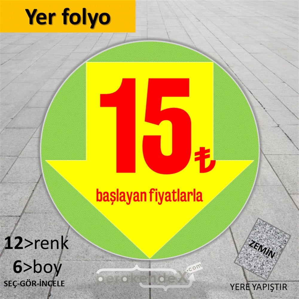 15 Tl Den Başlayan Fiyatlarla Fiyatlık YER - ZEMİN FOLYO,  VİNİL -oval,tek yön baskı