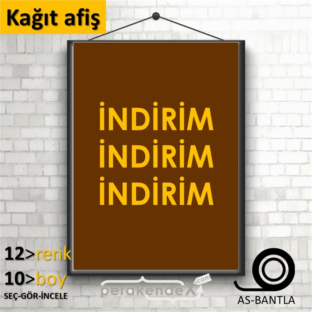 indirim (sıralı) KAĞIT POSTER,  AFİŞ -dikdörtgen,tek yön baskı