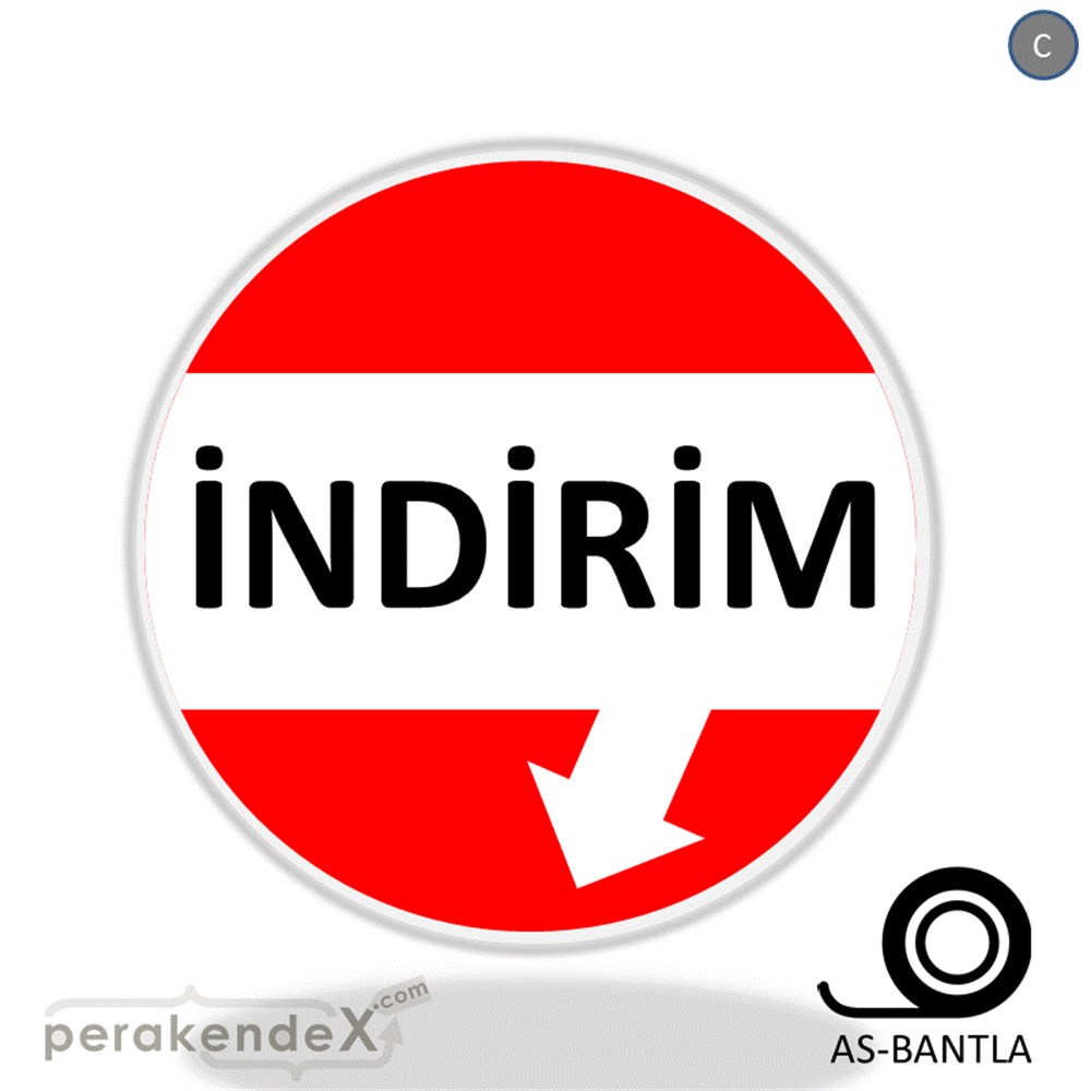 2 oklu indirim SERT PLASTİK POSTER -oval,tek yön baskı