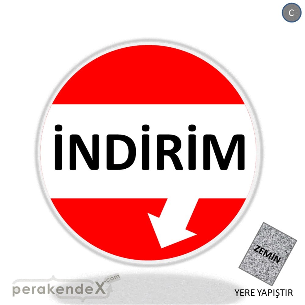 2 oklu indirim YER ZEMİNE YAPIŞIR -oval,tek yön baskı