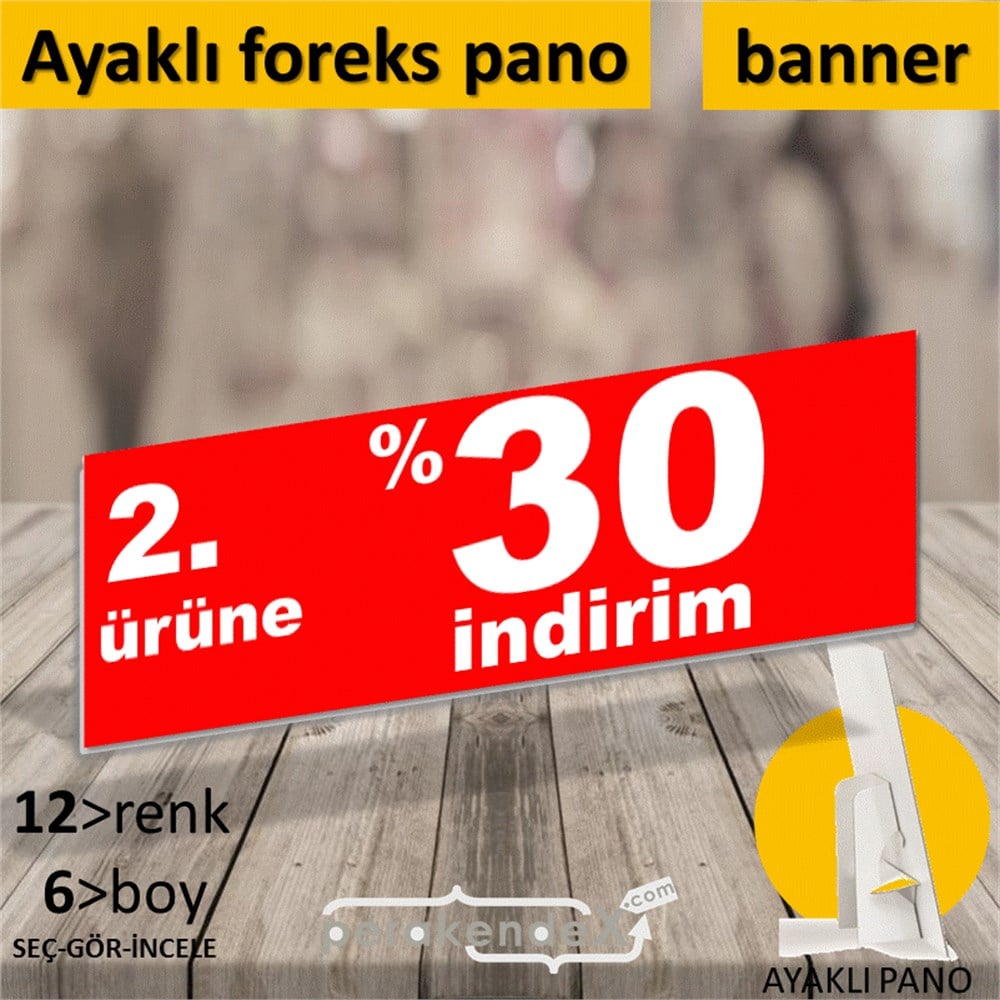 2. ürüne yüzde 30 indirim AYAKLI REKLAM BANNER -dikdörtgen,tek yön baskı