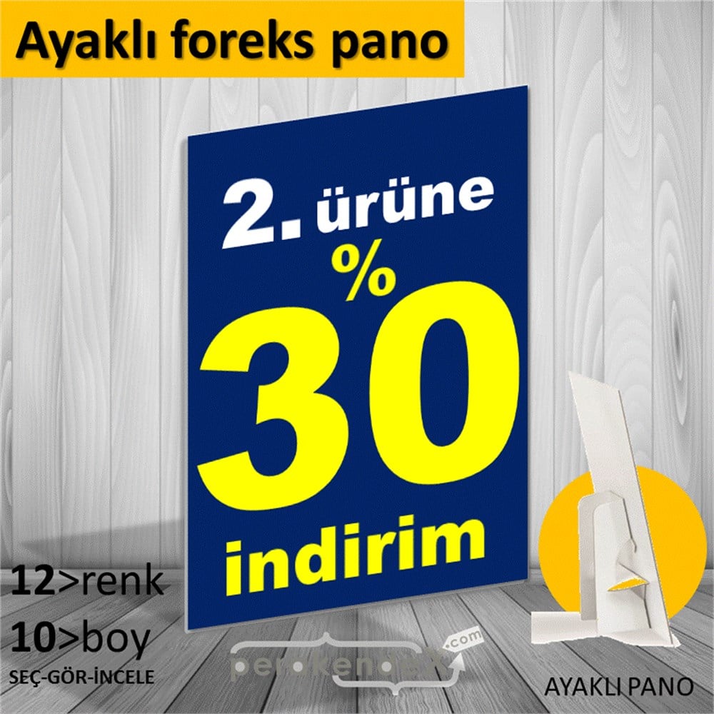 2. ürüne yüzde 30 indirim AYAKLI REKLAM PANOSU -dikdörtgen,tek yön baskı