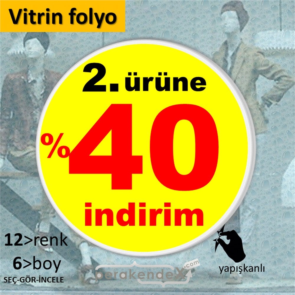 2. ürüne yüzde 40 indirim CAMA YAPIŞAN FOLYO -oval,tek yön baskı