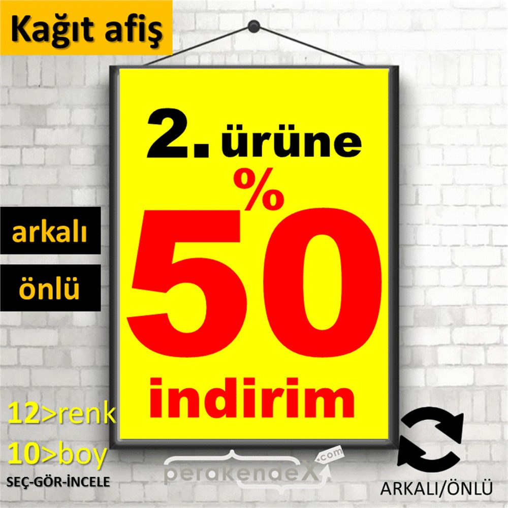 2. ürüne yüzde 50 indirim POSTERİ -dikdörtgen,çift yön baskı