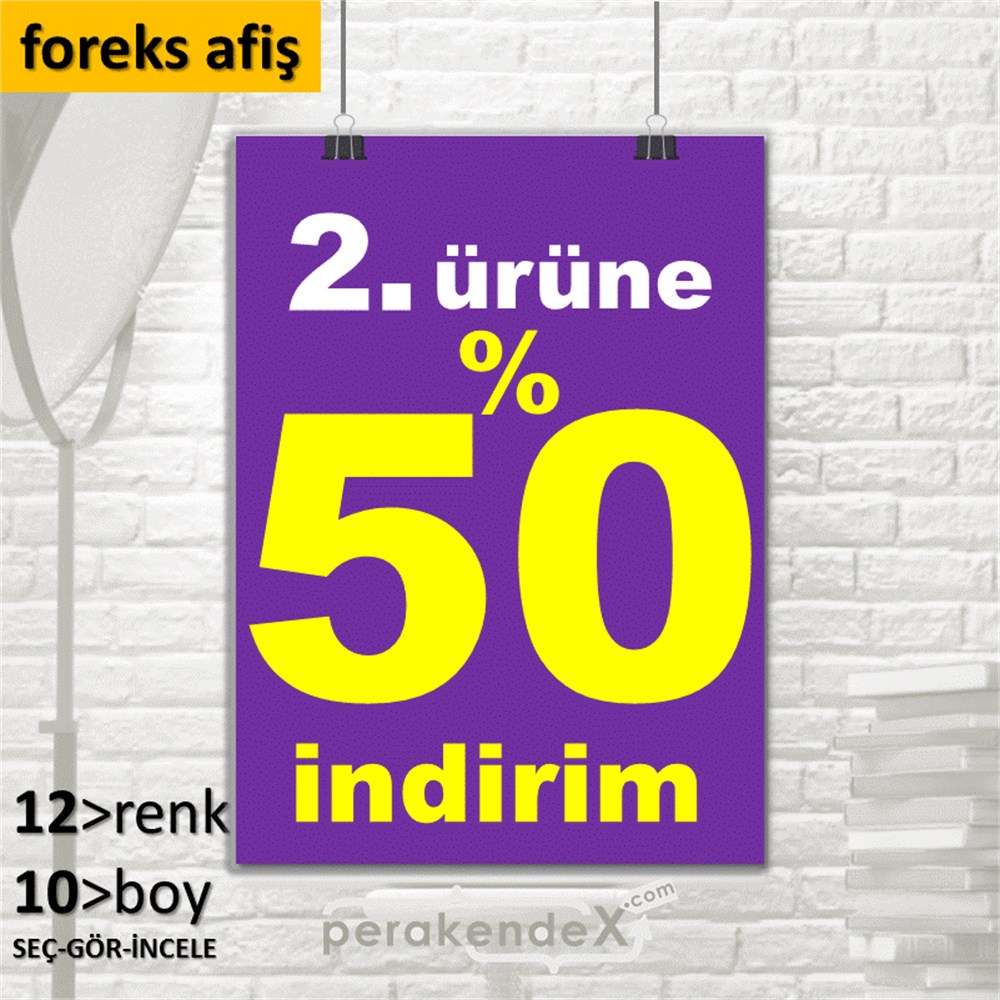 2. ürüne yüzde 50 indirim SERT PLASTİK POSTER -dikdörtgen,tek yön baskı