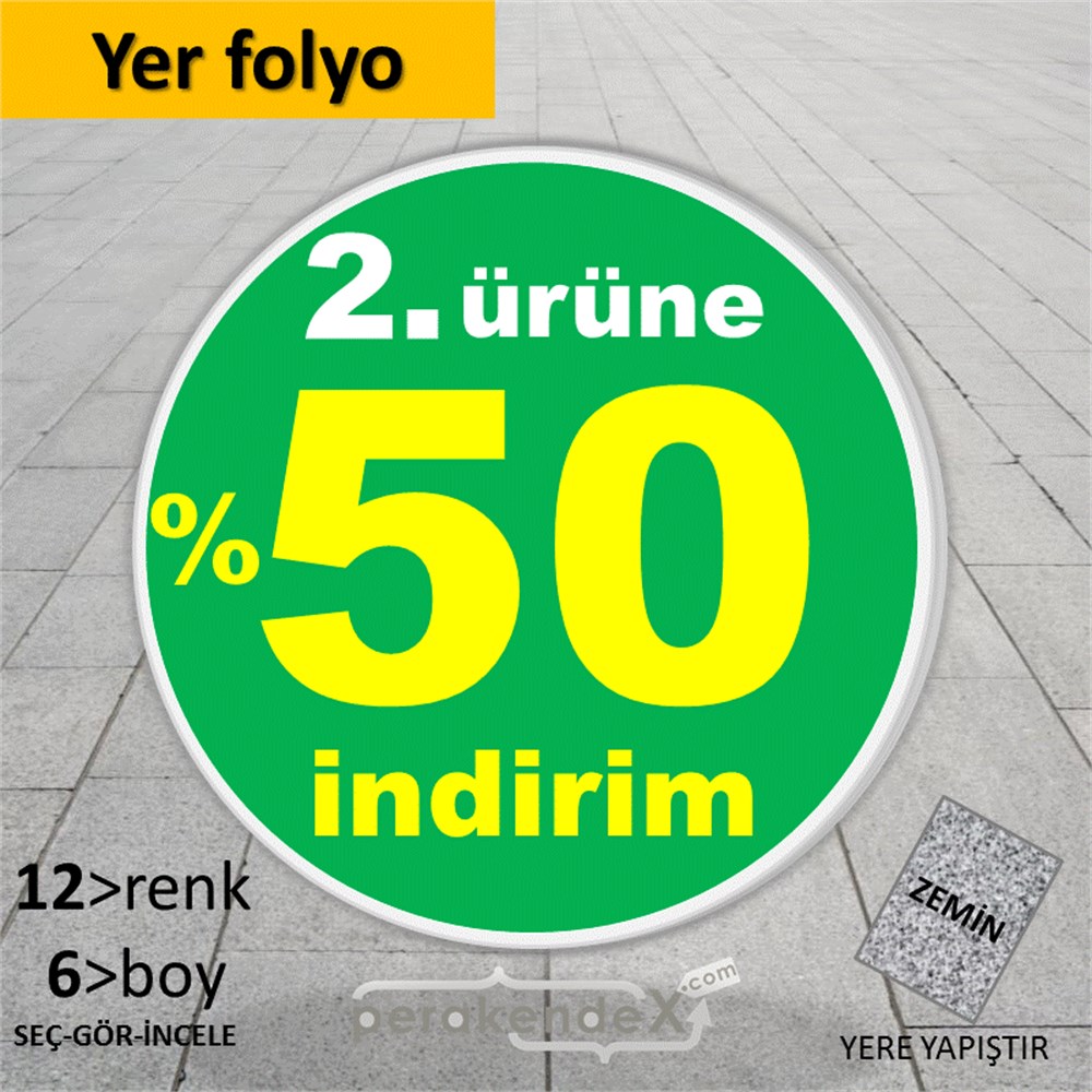 2. ürüne yüzde 50 indirim YER ZEMİNE YAPIŞIR -oval,tek yön baskı
