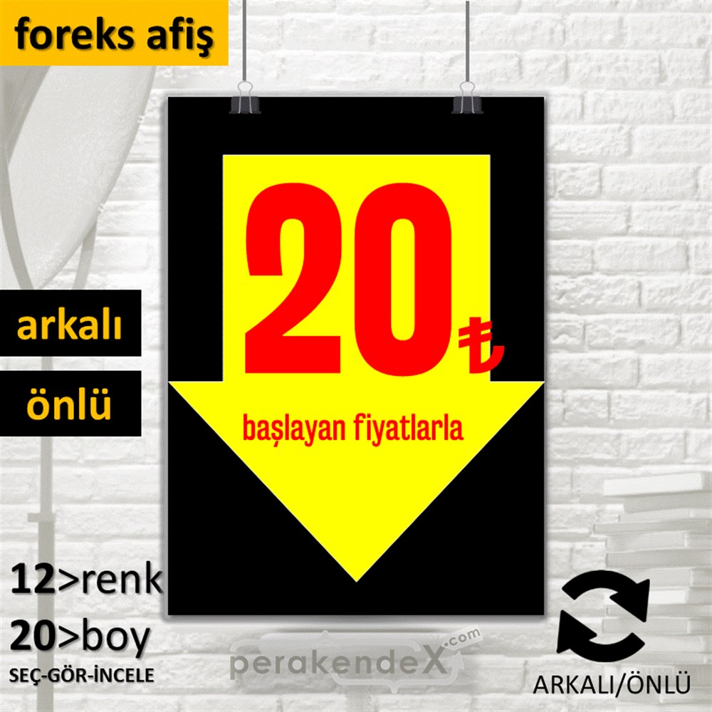 20 Tl Den Başlayan Fiyatlarla Fiyatlık SERT PLASTİK POSTER,  AFİŞ -dikdörtgen,çift yön baskı
