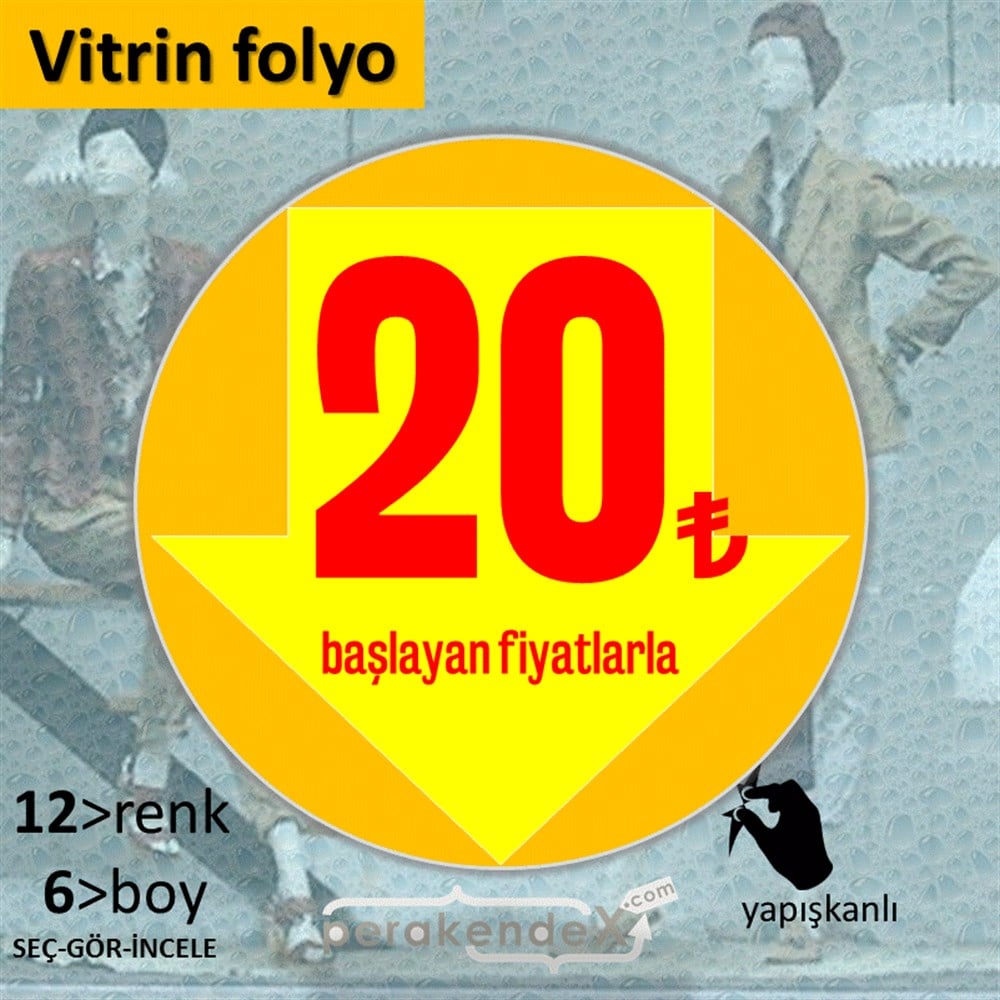 20 Tl Den Başlayan Fiyatlarla Fiyatlık VİTRİN - CAM FOLYO,  VİNİL -oval,tek yön baskı