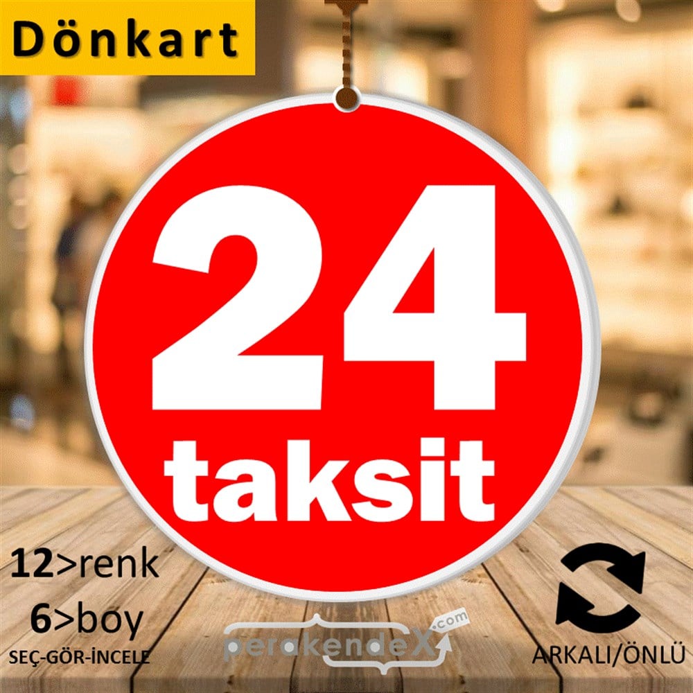 24 Taksit DÖNKART -oval,çift yön baskı