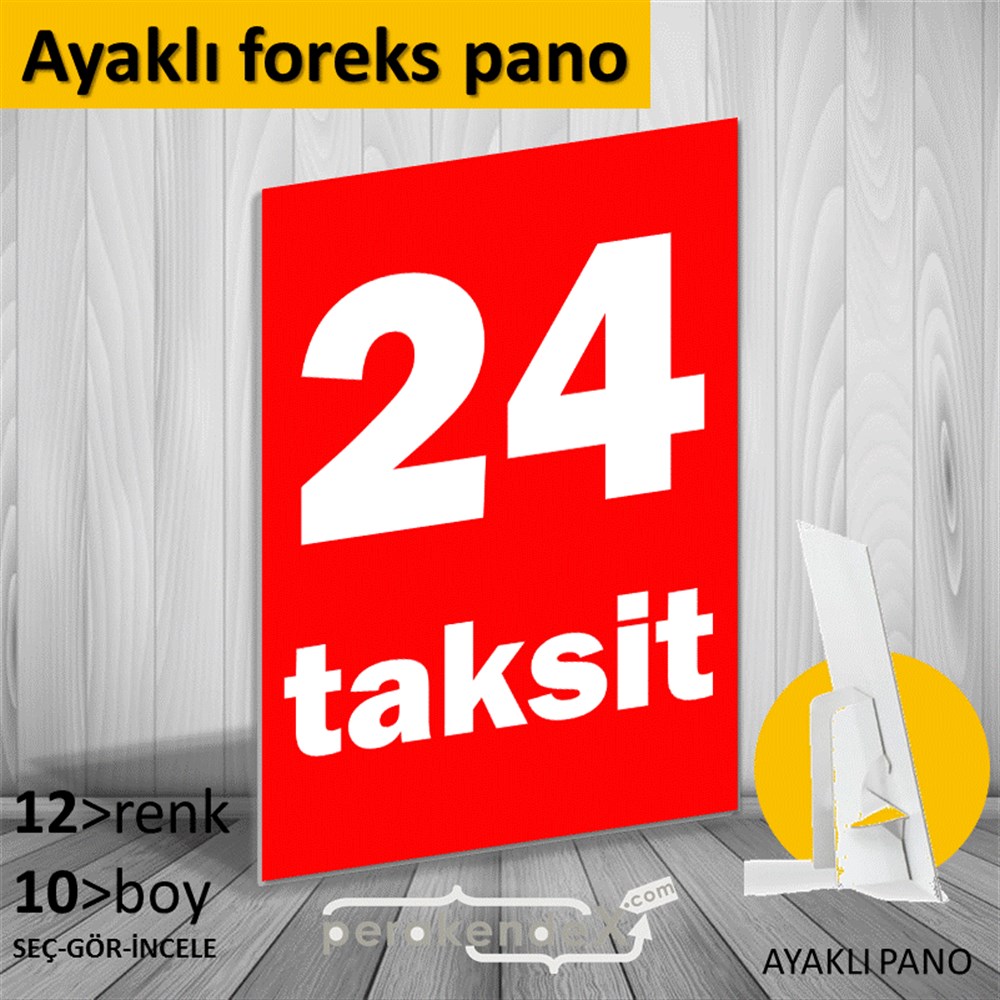 24 Taksit KARTON AYAKLI POSTER,  PANO -dikdörtgen,tek yön baskı