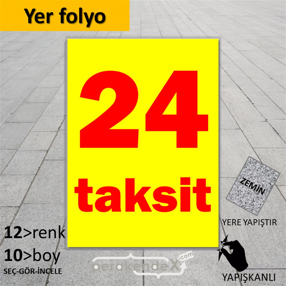 24 Taksit YER - ZEMİN FOLYO,  VİNİL -dikdörtgen,tek yön baskı