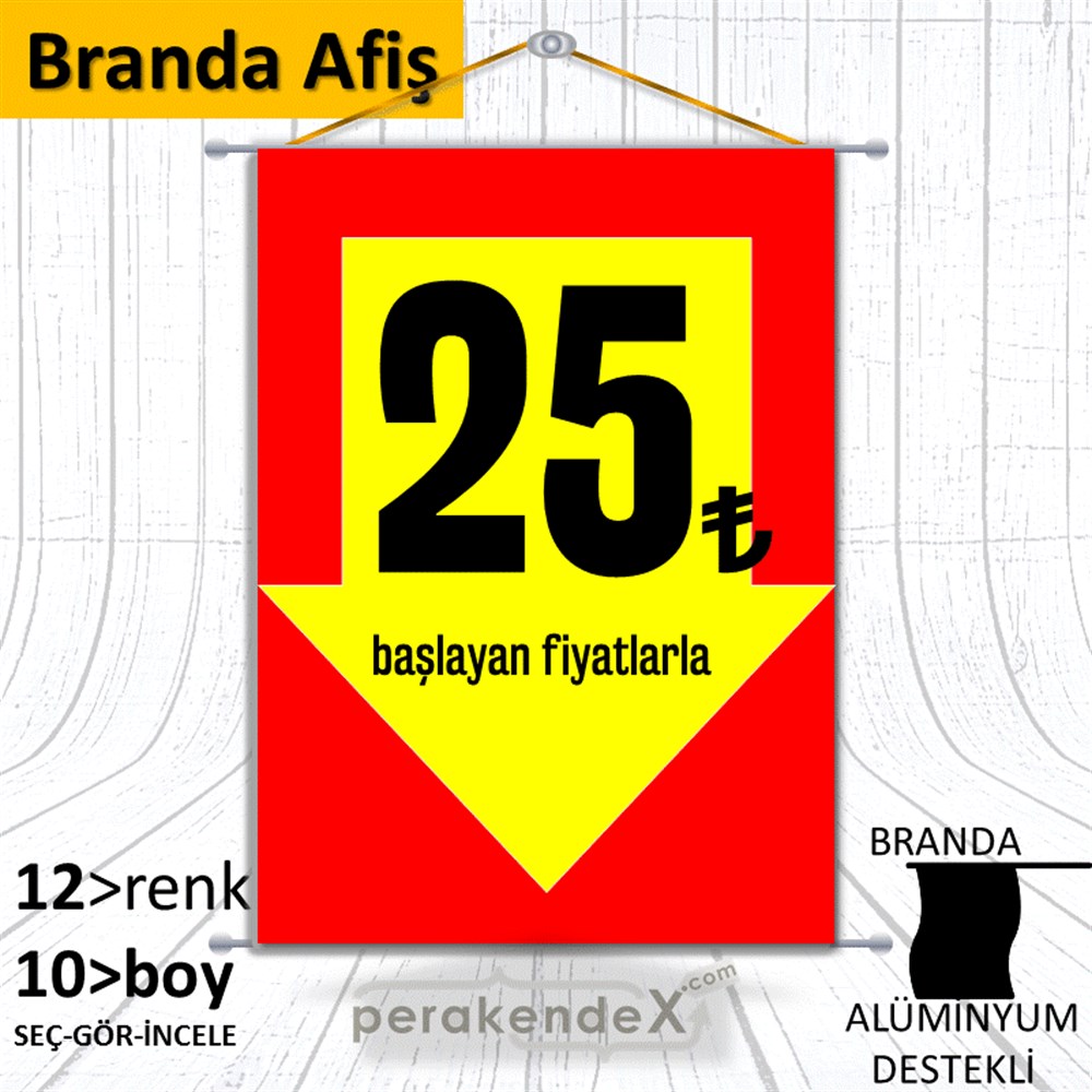 25 Tl Den Başlayan Fiyatlarla Fiyatlık BRANDA POSTER,  AFİŞ -dikdörtgen,tek yön baskı