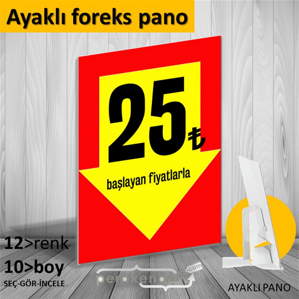 25 Tl Den Başlayan Fiyatlarla Fiyatlık KARTON AYAKLI POSTER,  PANO -dikdörtgen,tek yön baskı