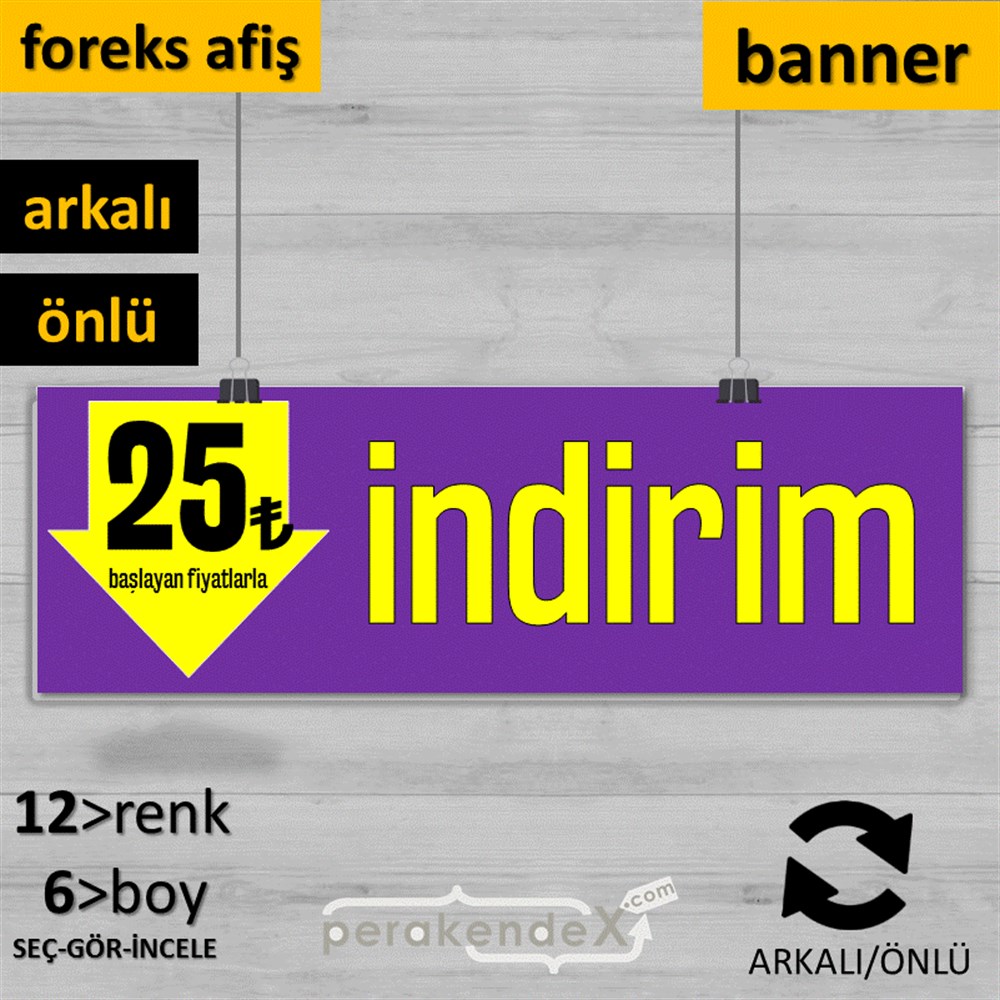25 Tl Den Başlayan Fiyatlarla Fiyatlık SERT PLASTİK POSTER,  AFİŞ (BANNER) -dikdörtgen,çift yön baskı